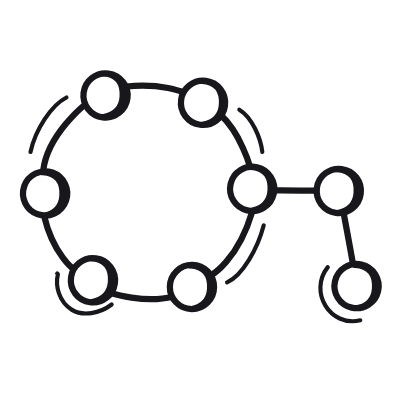 Molecular, Animated Icon, Black