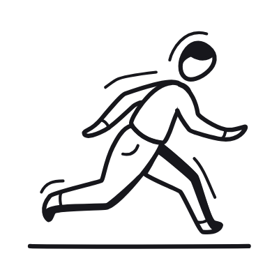 Running, Animated Icon, Black