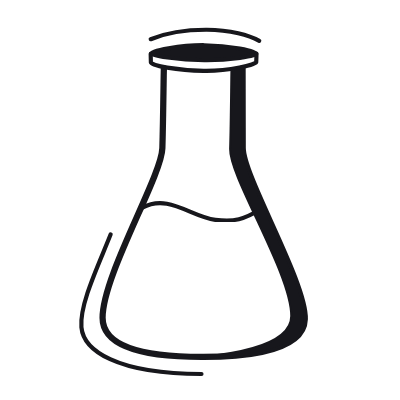 Lab Bottle, Animated Icon, Black