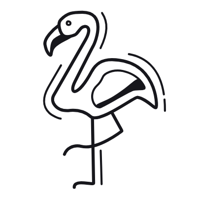 Flamingo, Animated Icon, Black