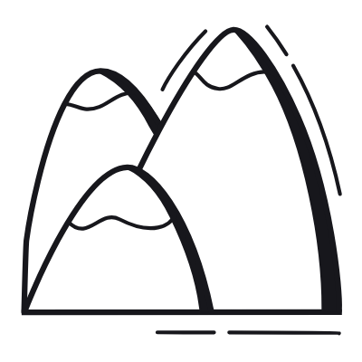 Mountains, Animated Icon, Black