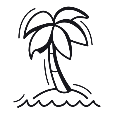 Island, Animated Icon, Black