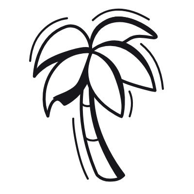 Palm Tree, Animated Icon, Black