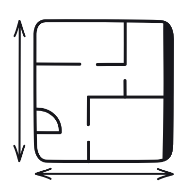 Square Footage, Animated Icon, Black