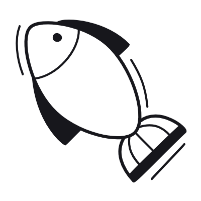 Fish, Animated Icon, Black