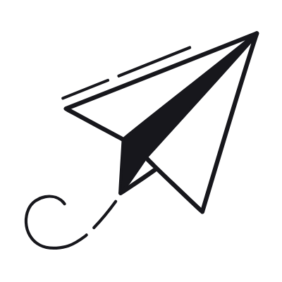 Paperplane, Animated Icon, Black