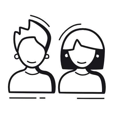 Avatars Boy Girl, Animated Icon, Black