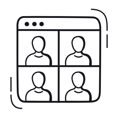 Video Conference, Animated Icon, Black