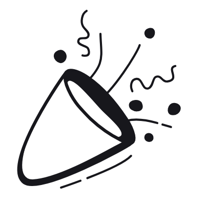 Confetti, Animated Icon, Black