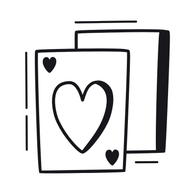 Card Heart, Animated Icon, Black