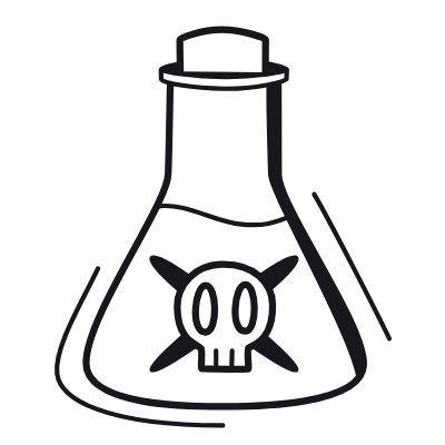 Poison Bottle, Animated Icon, Black