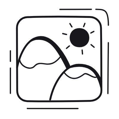 Image Mountain, Animated Icon, Black