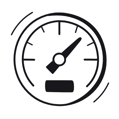Speedometer, Animated Icon, Black
