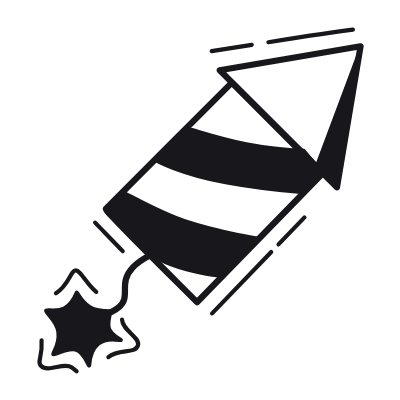 Firework, Animated Icon, Black