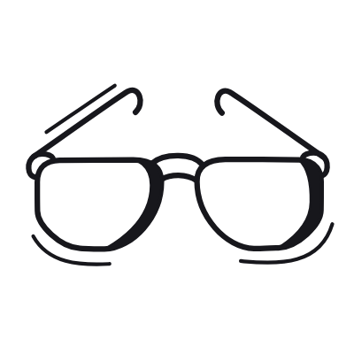 Glasses, Animated Icon, Black