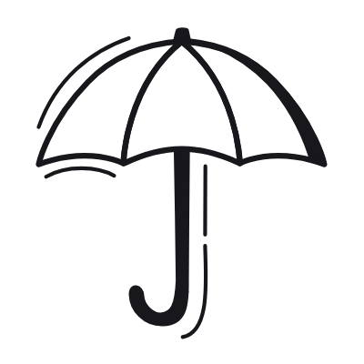 Umbrella, Animated Icon, Black