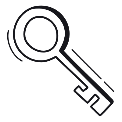 Key, Animated Icon, Black