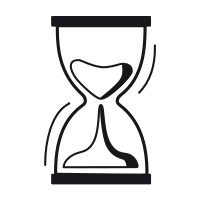 Hourglass, Animated Icon, Black