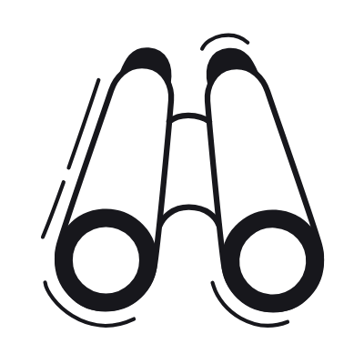 Binoculars, Animated Icon, Black