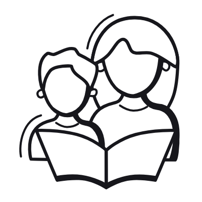 Reading Babies, Animated Icon, Black