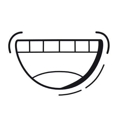 Smiling Mouth, Animated Icon, Black