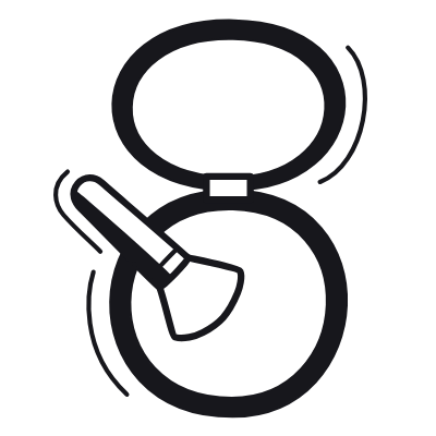 Powder Makeup, Animated Icon, Black