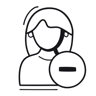 Woman Minus, Animated Icon, Black
