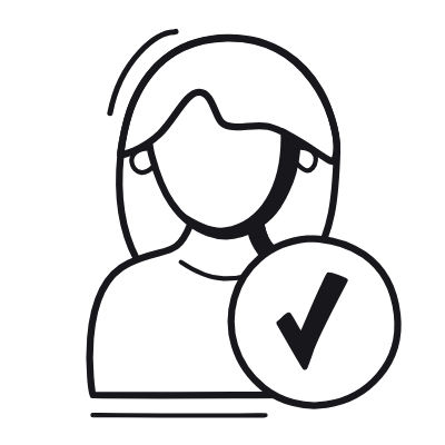 Woman Check, Animated Icon, Black