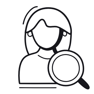 Woman Search, Animated Icon, Black
