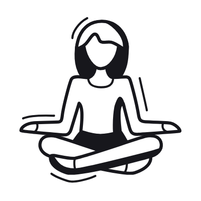 Meditation, Animated Icon, Black