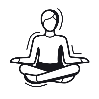 Meditation, Animated Icon, Black