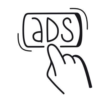 Ads, Animated Icon, Black