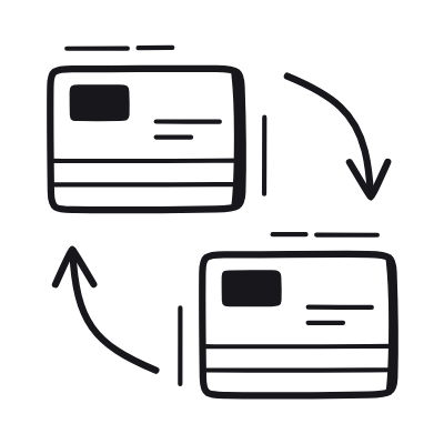 Card Exchange, Animated Icon, Black
