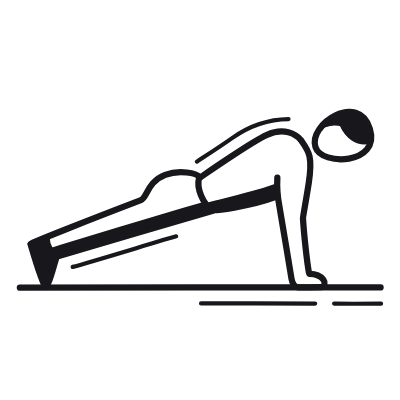 Pushups, Animated Icon, Black