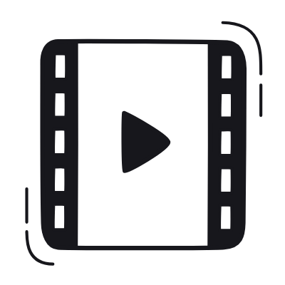 Film Play, Animated Icon, Black