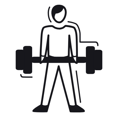 Deadlift, Animated Icon, Black