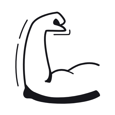 Muscle, Animated Icon, Black