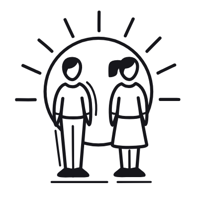 Kids Sun, Animated Icon, Black