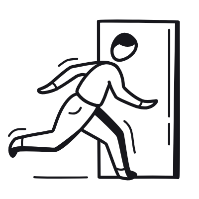 Exit Sign, Animated Icon, Black