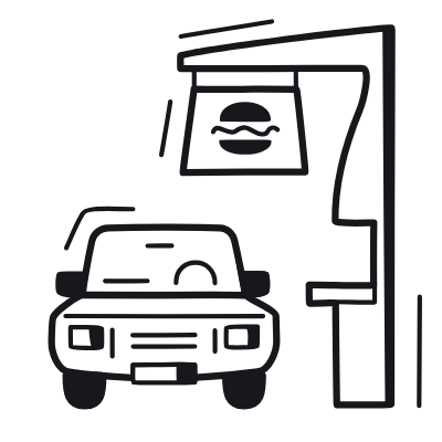 Drive-Thru, Animated Icon, Black