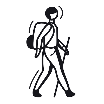 Hiking, Animated Icon, Black
