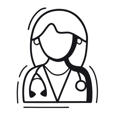 Woman Doctor, Animated Icon, Black