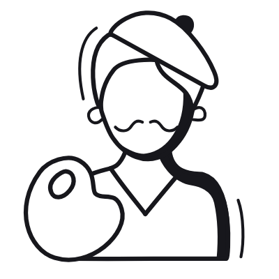 Man Painter, Animated Icon, Black