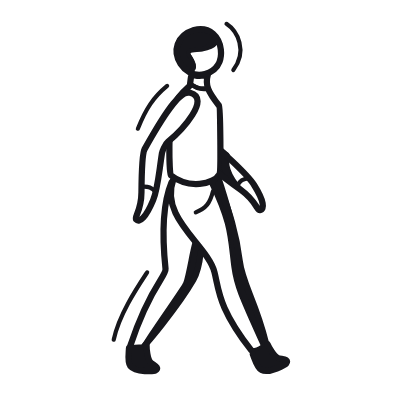 Walk, Animated Icon, Black