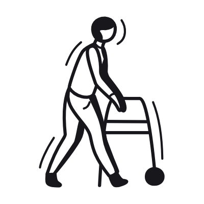 Walker, Animated Icon, Black