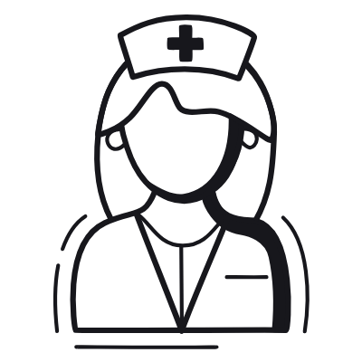 Woman Nurse, Animated Icon, Black