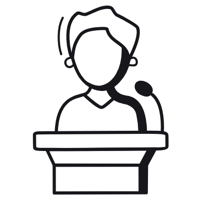 Man Lecturer, Animated Icon, Black