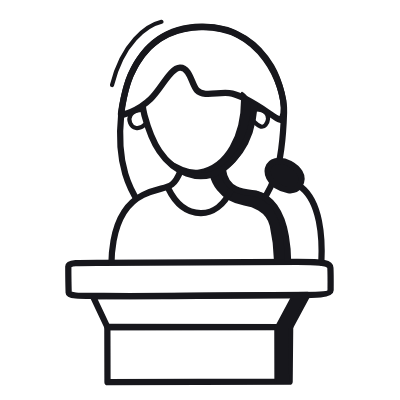 Woman Lecturer, Animated Icon, Black