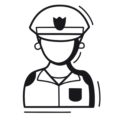 Man Policeman, Animated Icon, Black