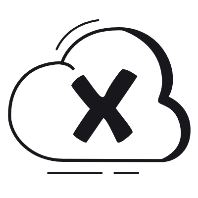 Cloud Error, Animated Icon, Black